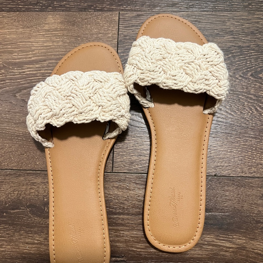Universal Thread Cream Braided Slide Sandals